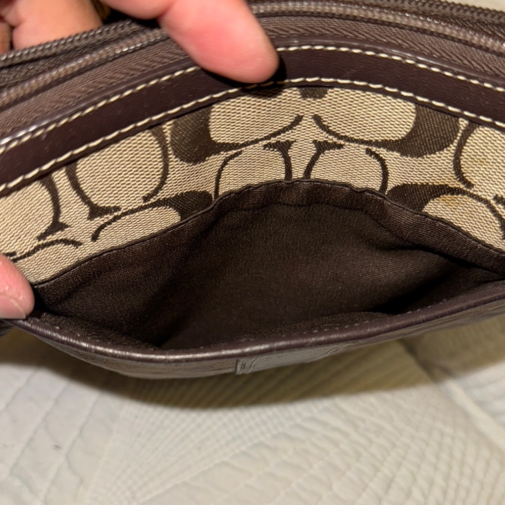 Coach Brown Messenger Bag with Signature Monogram - Picture 5 of 8